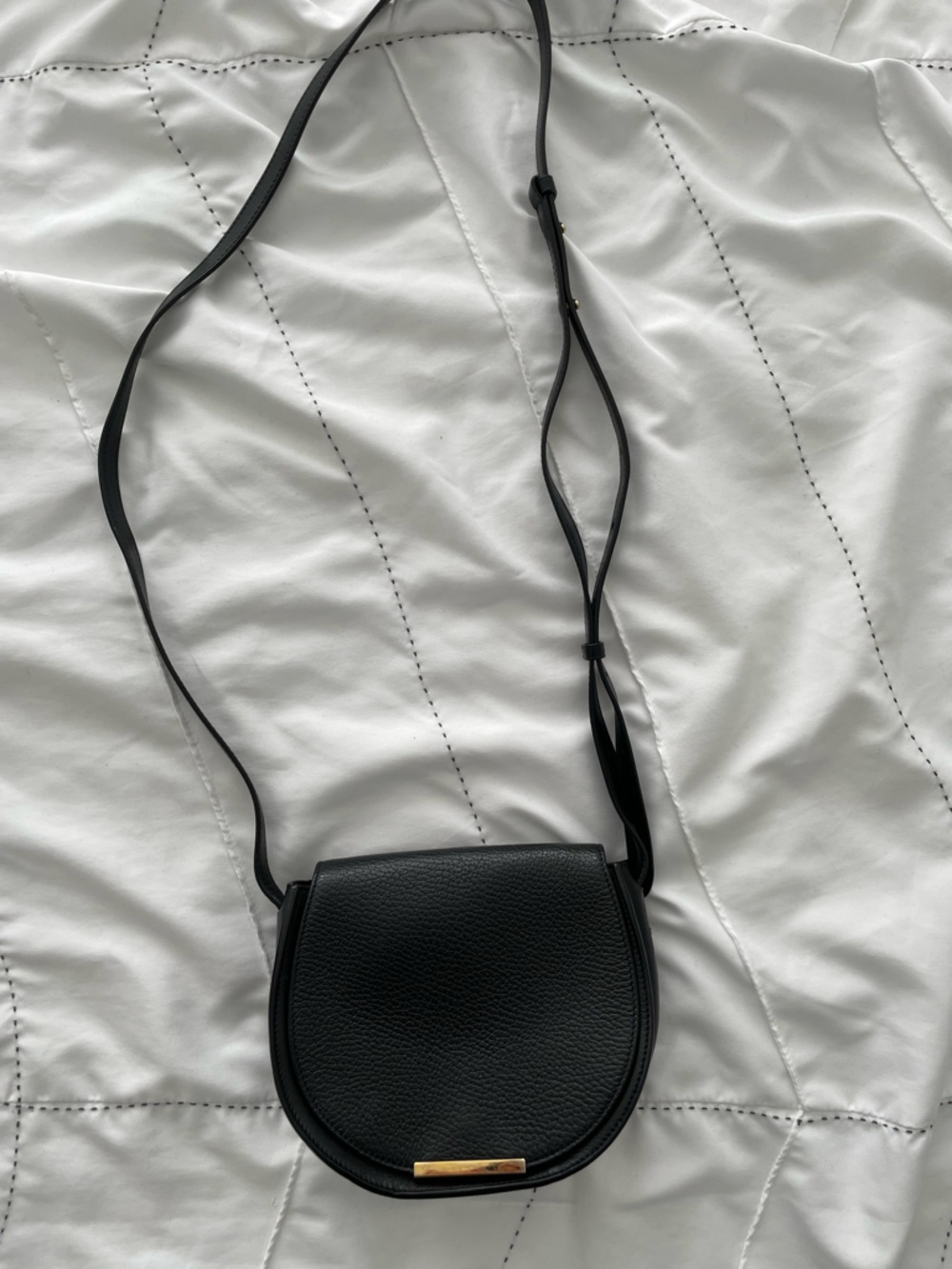 Cuyana Black Leather Crossbody Bag
